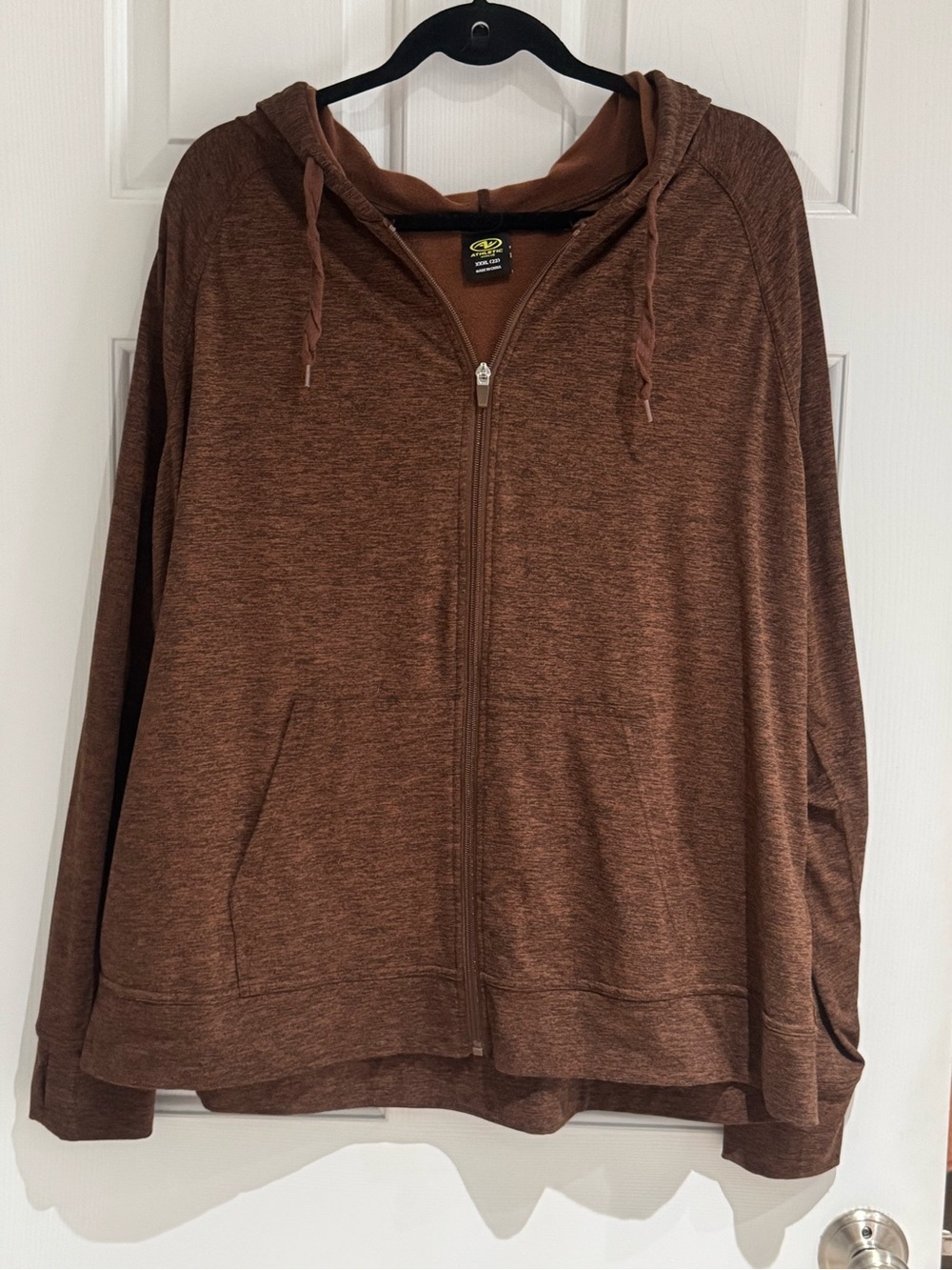 Athletic Works Brown Full-Zip Hooded Sweatshirt